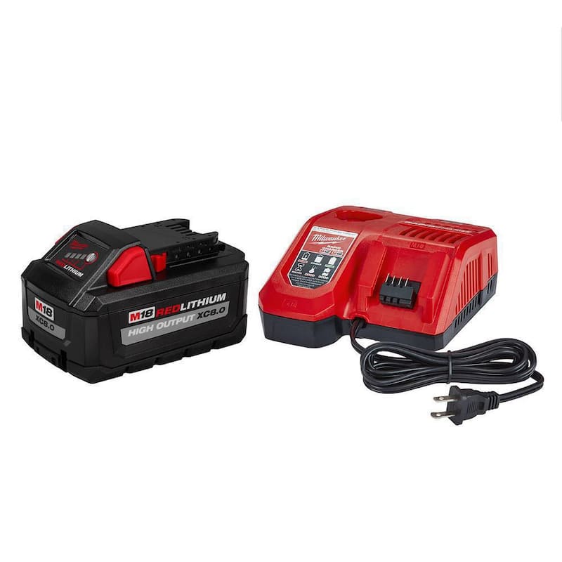 Milwaukee M18 18-Volt Lithium-Ion HIGH OUTPUT Starter Kit con batería XC 8.0Ah y cargador rápido - 48-59-1880