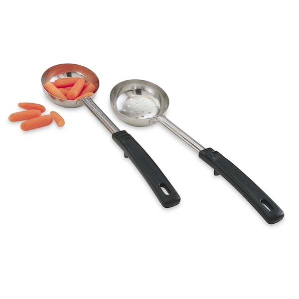 Vollrath Vollrath 8 oz. Stainless Steel Black Handle Solid Spoodle - 61182