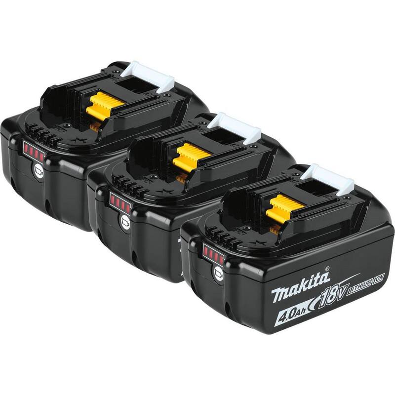 Batería de ion litio Makita de 18 voltios y 4.0Ah LXT, paquete de 3 unidades - BL1840B-3