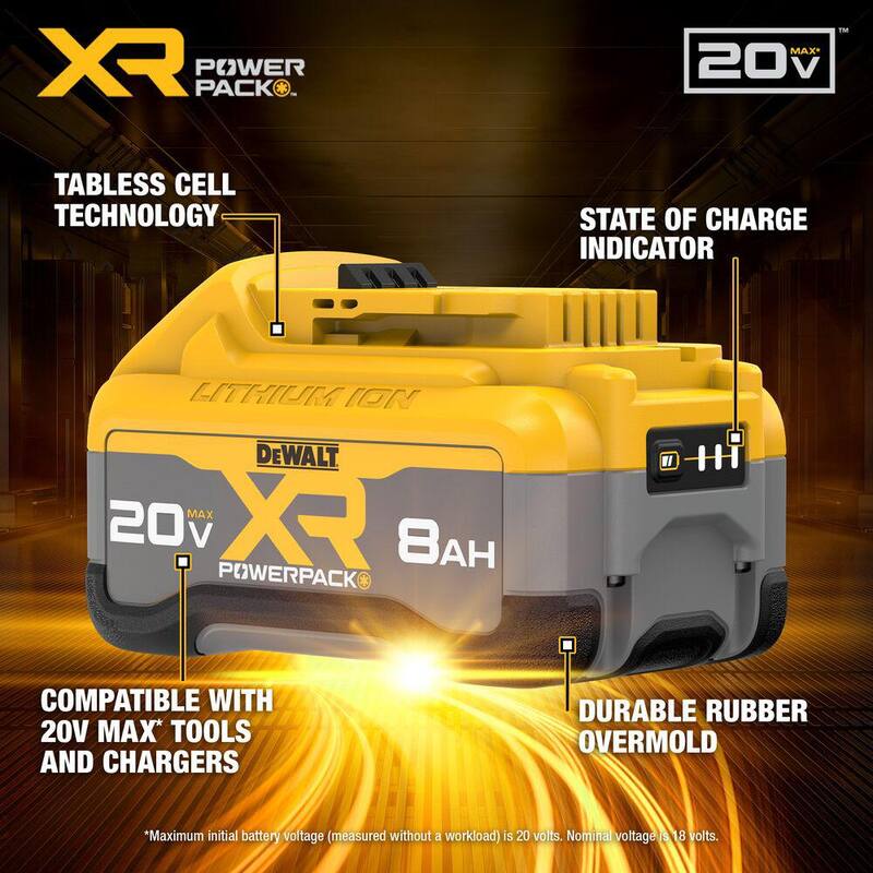 Paquete de batería DEWALT 20-Volt MAX XR de iones de litio de 8.0 Ah - DCB2108