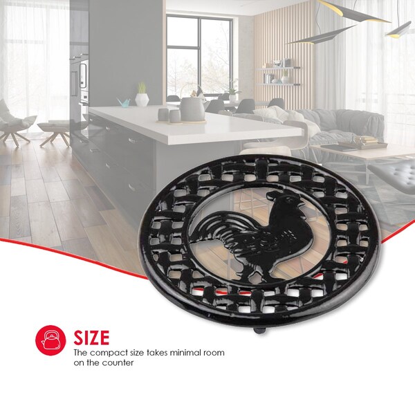 Hds Trading Cast Iron Rooster Trivet - ZOR96050