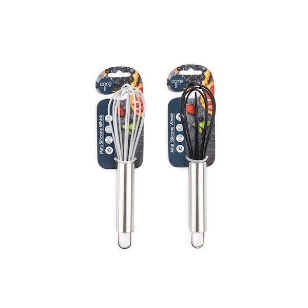 Core Kitchen Core Kitchen Silver Silicone/Stainless Steel Mini Whisk L-6.50 W-1.69 H1.69 - AC29916