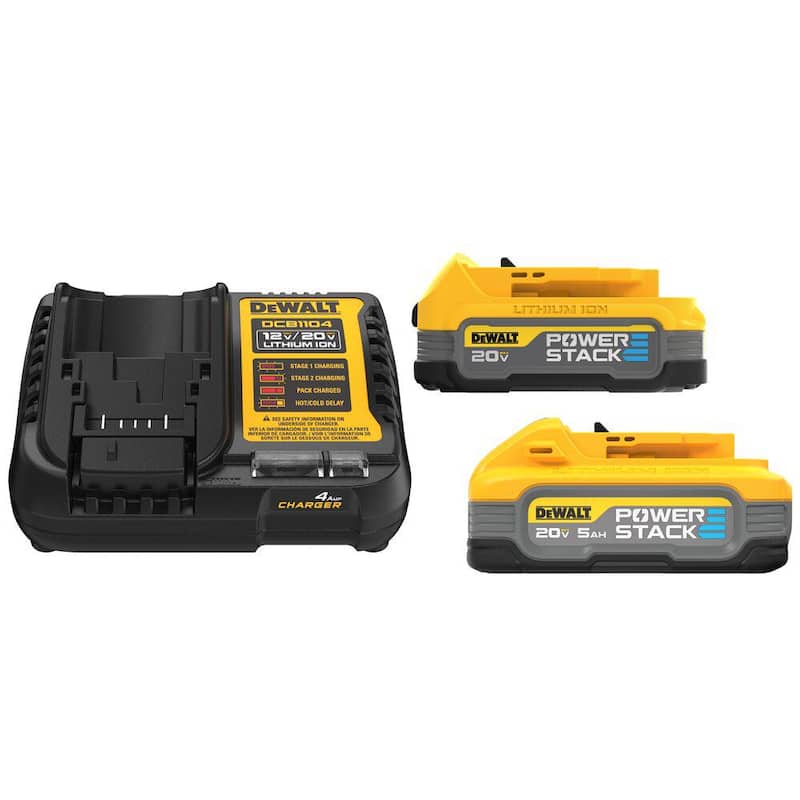 Baterías DEWALT Powerstack de 20 voltios de 5.0 Ah y 1.7 Ah y cargador - DCBP315-2C