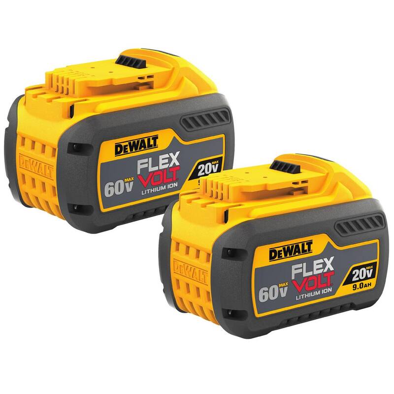Paquete de baterías DEWALT FLEXVOLT 20V/60V MAX de iones de litio de 9.0 Ah (2 paquetes) - DCB609-2