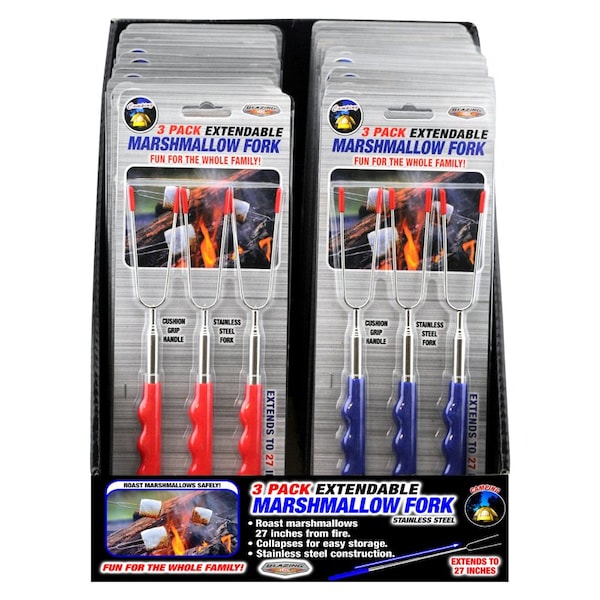 Blazing Ledz Blazing LEDz Open Flame Roasting Extendable Marshmallow Fork Plastic/Stainless Steel 3 pk - 702480