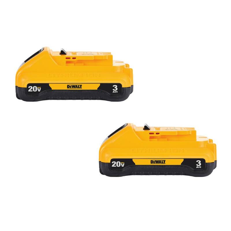 Paquete de batería de iones de litio compacta DEWALT 20V MAX de 3.0Ah (2 paquetes) - DCB230-2