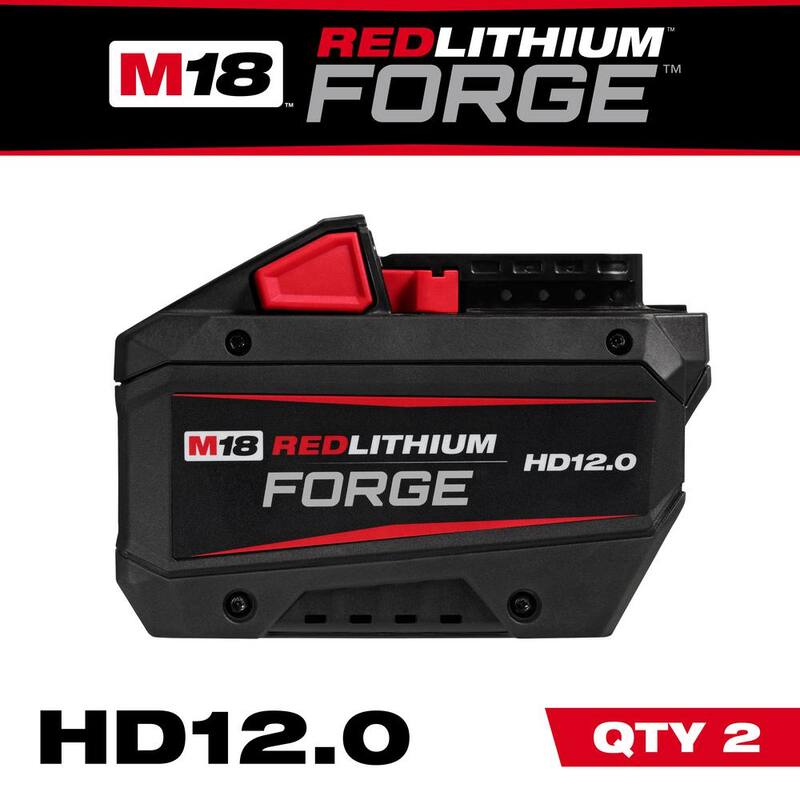 Milwaukee M18 18V Batería de iones de litio REDLITHIUM FORGE HD 12.0 Ah (paquete de 2) - 48-11-1813-x2