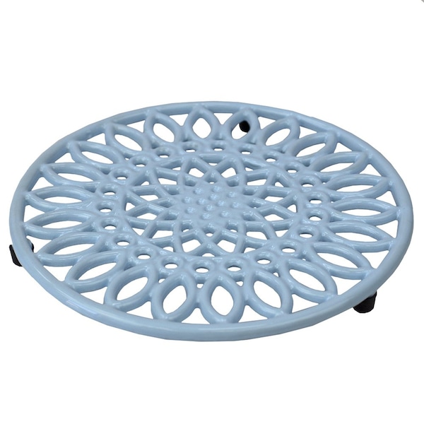 Hds Trading Sunflower Heavy Weight Cast Iron Trivet, Light Blue - ZOR96055