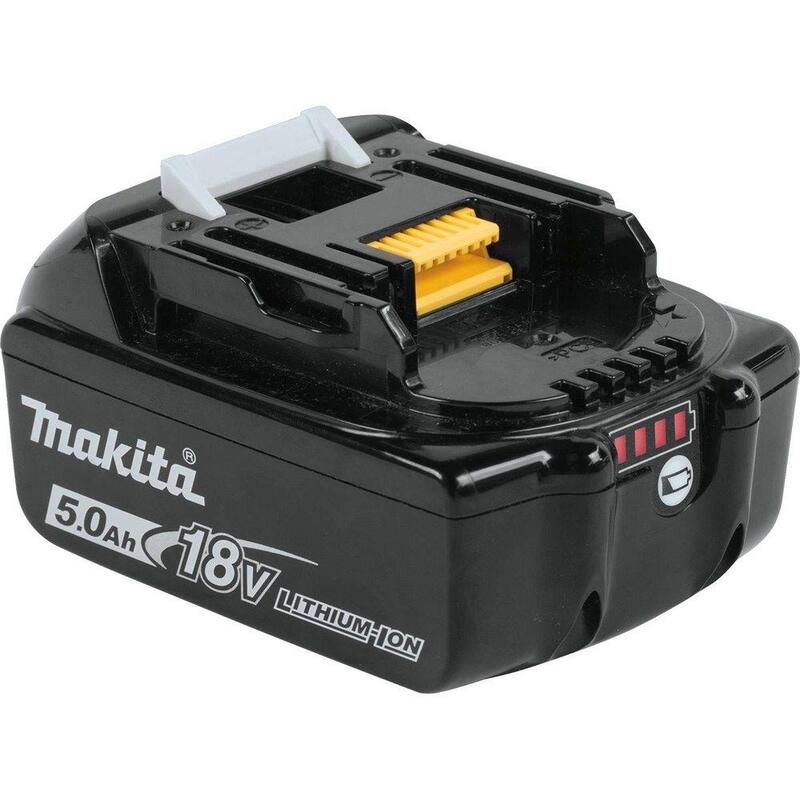 Paquete de baterías de alta capacidad de 18V LXT de ion de litio de Makita 5.0 Ah con indicador de nivel de carga LED (2 unidades) - BL1850B-2