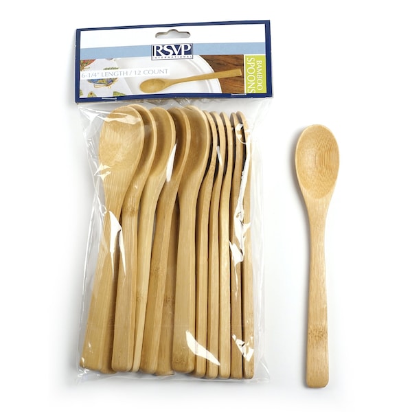 Rsvp International Bamboo Spoon - 12 Pcs Polybag, 12PK - BSP-12