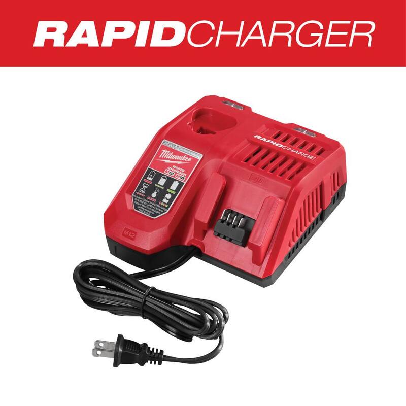 Cargador rápido de baterías multi voltaje de 12 y 18 voltios de iones de litio Milwaukee M12 y M18 - 48-59-1808