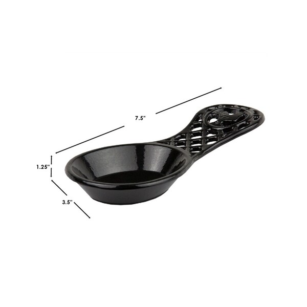 Hds Trading Cast Iron Rooster Spoon Rest, Black - ZOR96048