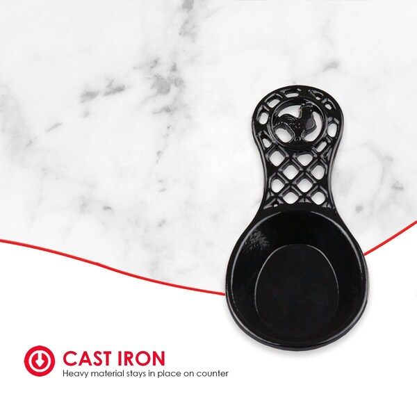 Hds Trading Cast Iron Rooster Spoon Rest, Black - ZOR96048