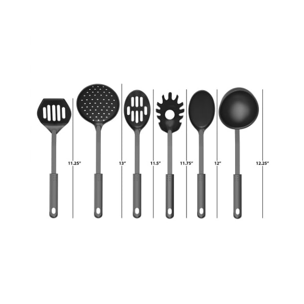 Hastings Home 6-piece Kitchen Utensil and Gadget Set Includes Plastic Spatula and Spoons Essentials - 119898ERM