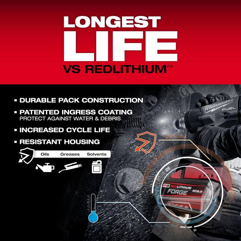 Batería Milwaukee M18 18V 6.0 Ah de Litio-ion REDLITHIUM FORGE (Paquete de 4) - 48-11-1861P-48-11-1861P