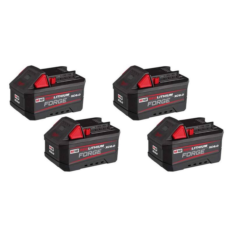 Batería Milwaukee M18 18V 6.0 Ah de Litio-ion REDLITHIUM FORGE (Paquete de 4) - 48-11-1861P-48-11-1861P
