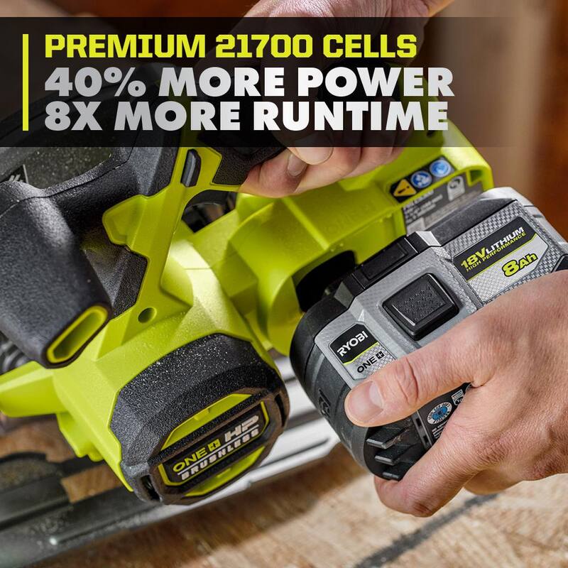 Batería de alto rendimiento de ion de litio de 8.0 Ah de 18V ONE+ de RYOBI - PBP1008