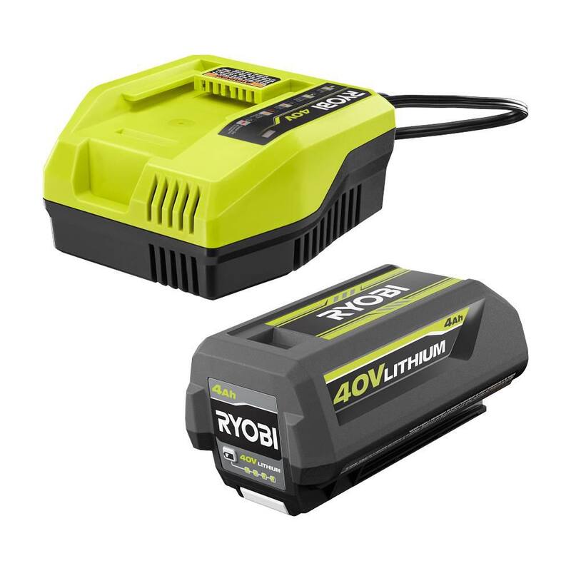 Batería de iones de litio RYOBI 40V 4.0 Ah y kit de cargador rápido - OP4040408