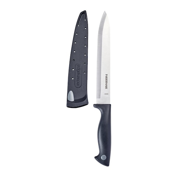 Farberware Slicer Knife, 8 in L Blade, Stainless Steel Blade, Polypropylene Handle, Black Handle, Plain Blade - 5301747