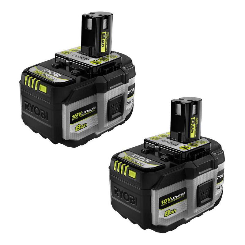 RYOBI ONE+ 18V 8.0 Ah Batería de alto rendimiento de iones de litio (2 paquetes) - PBP2008