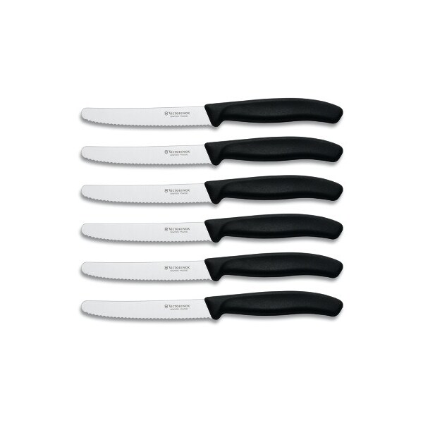 Swiss Army Brands 6.7833.6Us1 Kitchen Swiss Classic Sets 6-Piece Steak Set 40.5In Round, Serrated Black Packaged - VIC-6.7833-X8