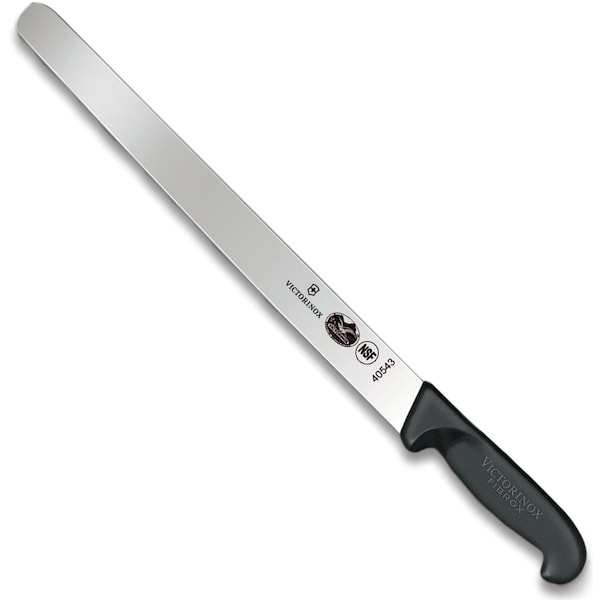Swiss Army Brands 40543 Kitchen Fibrox Pro Black Slicing - Straight, 12In Roast Beef Blade, 10.25In Width At Handle - VIC-5.4203.30