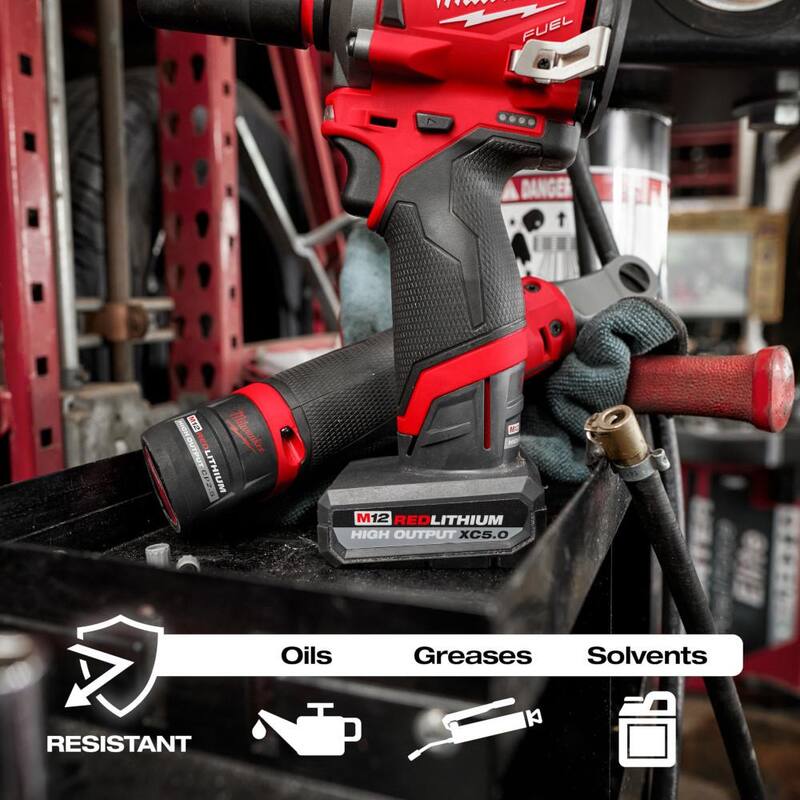 Batería de litio XC de alto rendimiento de 5 Ah de Milwaukee M12 de 12 voltios (paquete de 2) - 48-11-2450-48-11-2450