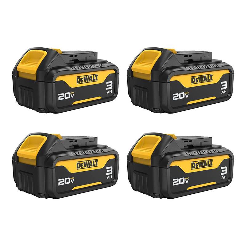 Paquete de batería premium de iones de litio DEWALT 20 voltios 3.0 Ah MAX (paquete de 4) - DCB200-4