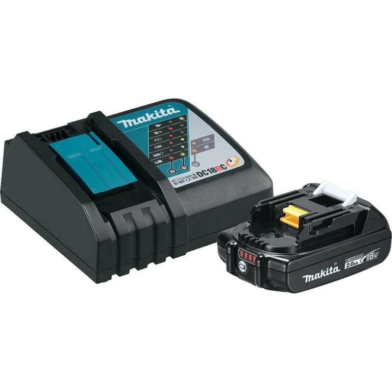 Paquete inicial de batería y cargador Makita 18V LXT de ion de litio 2.0 Ah - BL1820BDC1