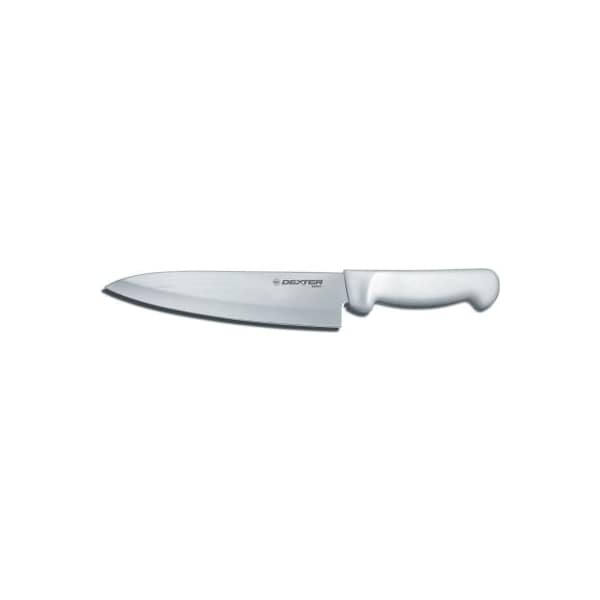 Dexter Russell Dexter Russell - Cook's Knife, High Carbon Steel, Stamped, White Handle, 8inL - 31600