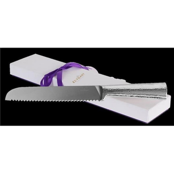 Elygant 13 in. Stainless Steel Straight Hammered Knife - 59422
