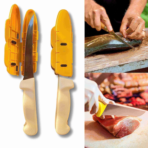 Blade Guard Knife Blade Protective Edge Guard Case for Cutlery 4PK Set Yellow - 2753