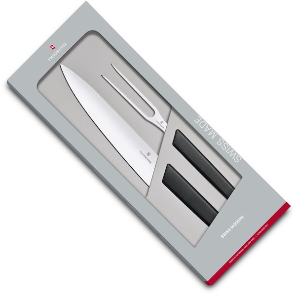 Swiss Army Brands 2024 Victorinox Kitchen Swiss Modern 2-Piece Carving Set Black - VIC-6.9093.21G