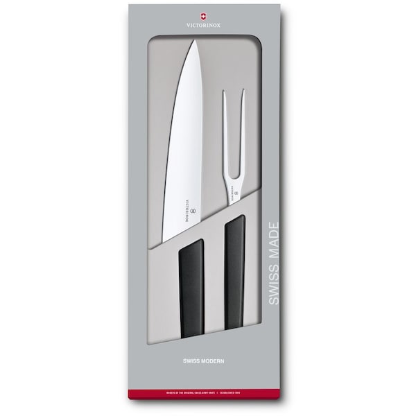 Swiss Army Brands 2024 Victorinox Kitchen Swiss Modern 2-Piece Carving Set Black - VIC-6.9093.21G