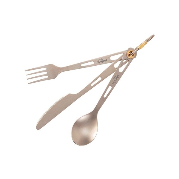 Monoprice Pure Outdoor Titanium 3-Piece Cutlery Set - 38125