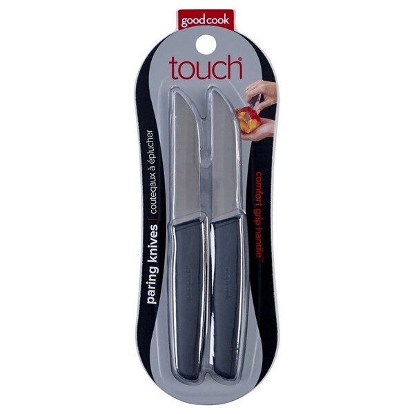 Goodcook Paring Knife, Stainless Steel Blade, TPR Handle, Black Handle - 20333