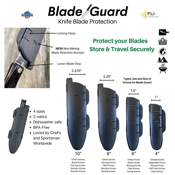 Blade Guard Knife Blade Protective Edge Guard Case for Cutlery 4in Grey - 2414