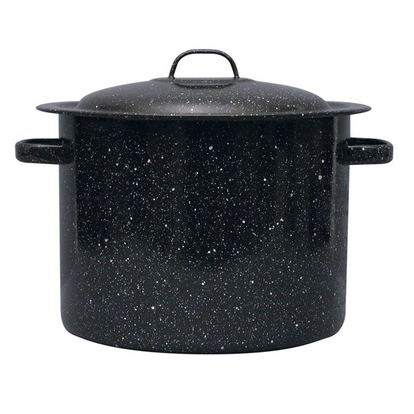 Granite Ware Granite Ware Porcelain Enamel Stock Pot 10.4 in. 12 qt Black - 305699
