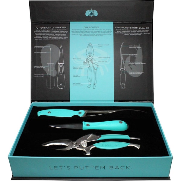Toadfish Coastal Kitchen Collection - Oyster Knife, Shrimp Cleaner, Crab Cutter - 1011
