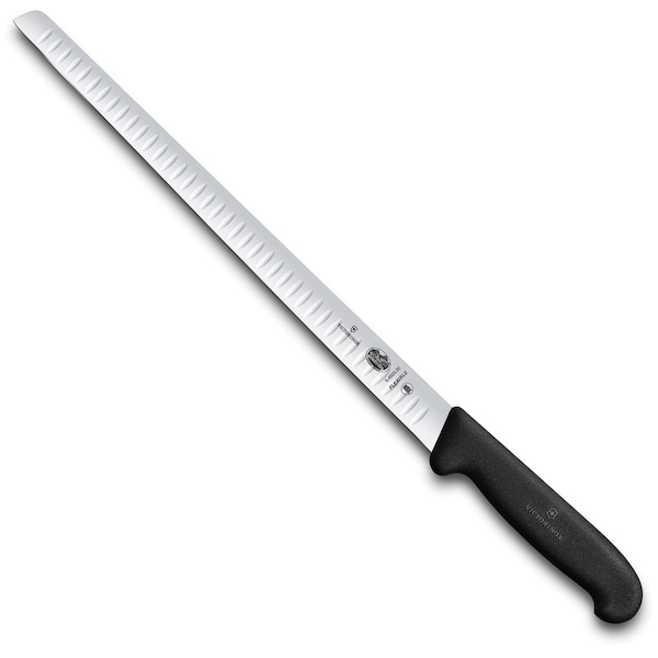Swiss Army Brands 40643 Kitchen Fibrox Pro Blk Slicing - Strt, 12In Salmon, Flexible, Granton Blade - VIC-5.4623.30