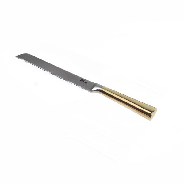 Novedad 13 in. Non Serrated Stainless Steel Knife with Gold Handle - NO3312479