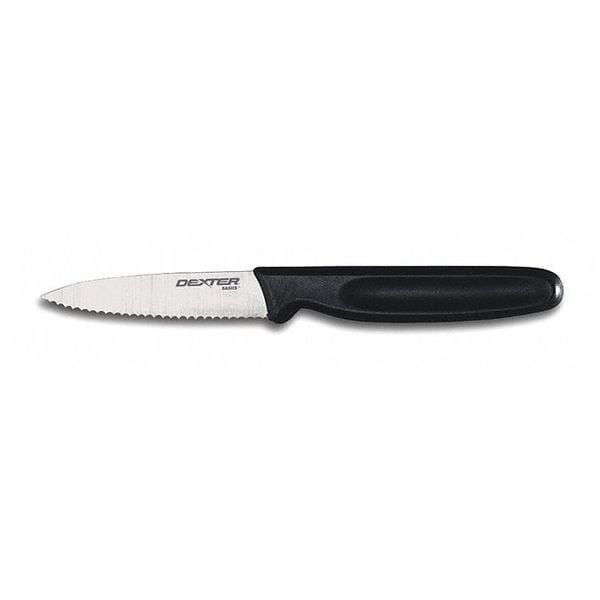Dexter Russell Paring Knife, 3 1/4 In, Scalloped, Black - 31437