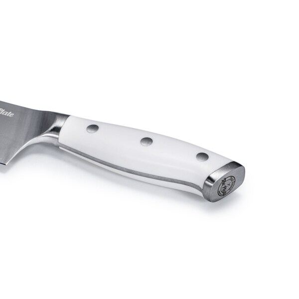 Think Outside The Plate 8'' Chef Knife with Wood Box, Stainless Steel Blade, White - TOTP-CK-2W