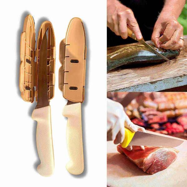 Blade Guard Knife Blade Protective Edge Guard Case for Cutlery 4PK Set Khaki - 2752