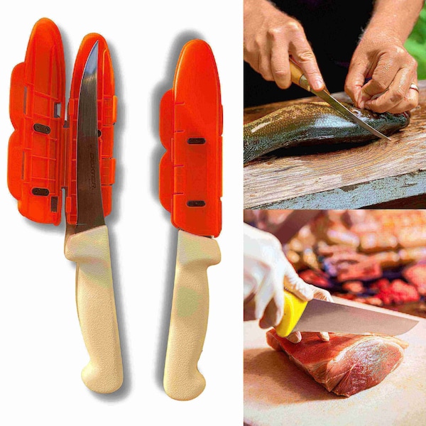 Blade Guard Knife Blade Protective Edge Guard Case for Cutlery 4PK Set Orange - 2756