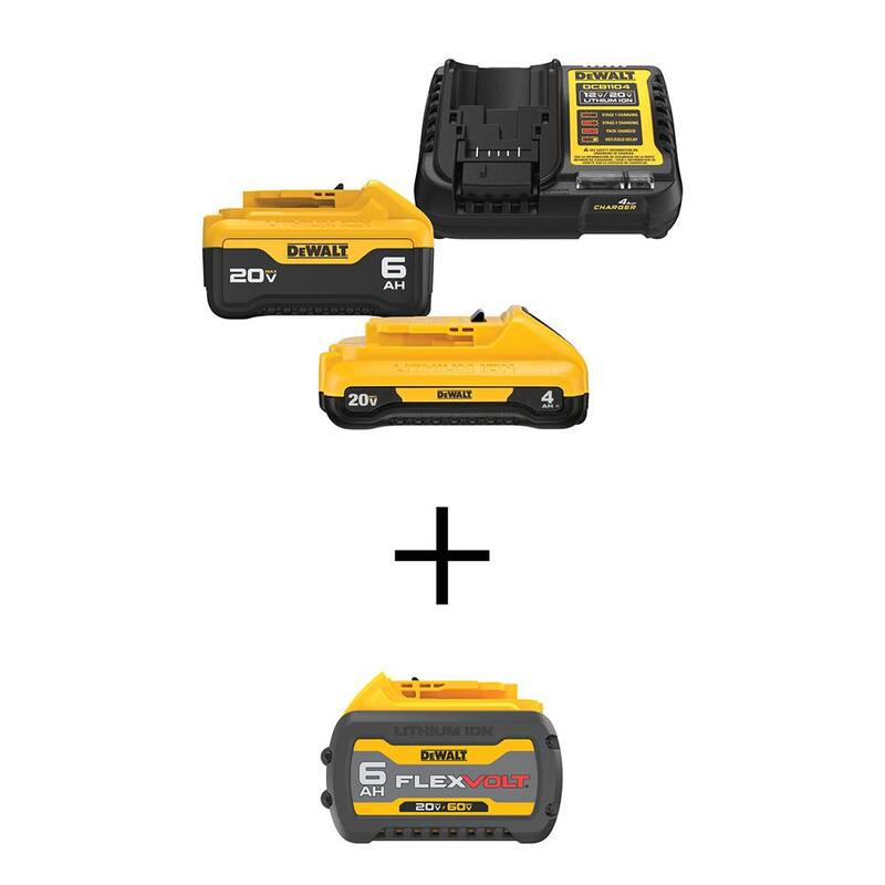 Kit de inicio DEWALT 20V MAX 6.0 Ah y 4.0 Ah con Batería FLEXVOLT 20V/60V 6.0Ah - DCB2460CWDCB606