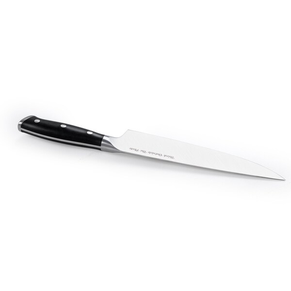 Think Outside The Plate 8'' Chef Knife with Wood Box, Stainless Steel Blade, Black - TOTP-CK-1B