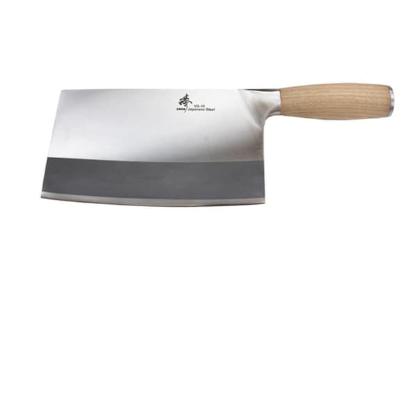 Zhen VG-10 Series 3 Layer Forged 8 in. Oak Handle Heavy Duty Cleaver Bone Chopper Chef Butcher Knife - ZH627511