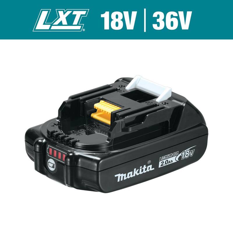 Paquete de Batería Compacta de Iones de Litio de 18V LXT de Makita 2.0Ah con Indicador de Combustible - BL1820B