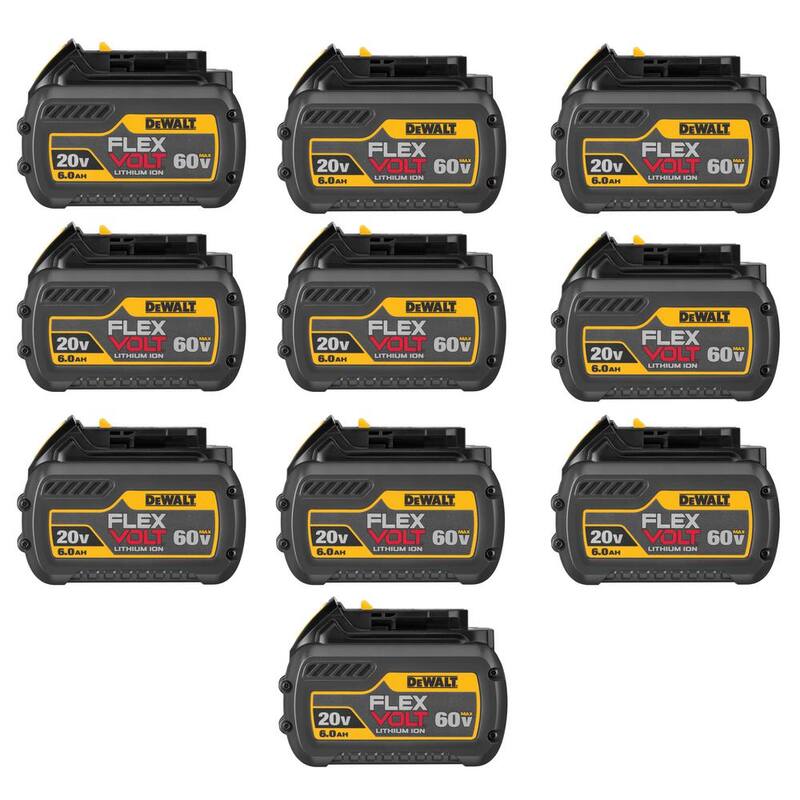 Batería DEWALT FLEXVOLT 20V/60V MAX de iones de litio de 6.0Ah (paquete de 10) - DCB606-10